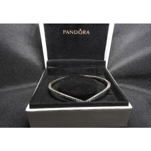 Authentic Pandora Sterling Silver Shimmering Wish CZ Bangle